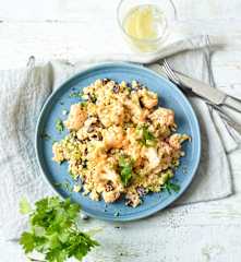 Bulgur mit gebratenem Blumenkohl und Rosinen