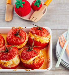 Tomates farcies au chèvre et au poulet