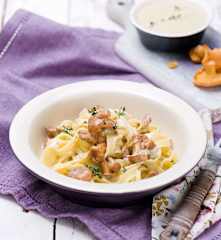 Tagliatelle z sosem kurkowym