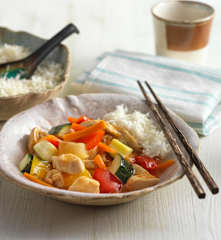 Huhn süß-sauer mit Basmatireis