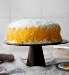 Tarta de naranja y coco vegana