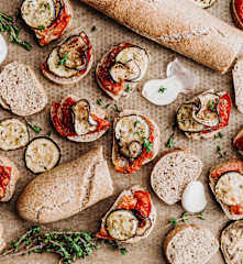 Tartines aux légumes grillés