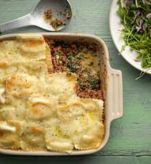 Ravioli Lasagne with Rocket Salad