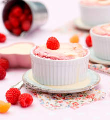 Malinové suflé s anglickým krémem (bez lepku)