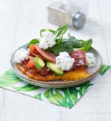 Hash browns with chive cottage cheese