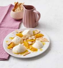 Zitronen-Joghurt-Mousse mit Spekulatiushippen