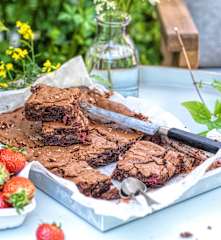 Brownie aux fraises