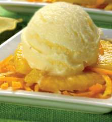 Gelato all'ananas al profumo di agrumi