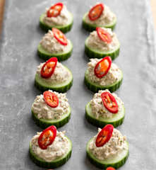 Tuna Tapenade on Cucumber