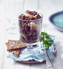 Linsentatar mit Räucherforelle