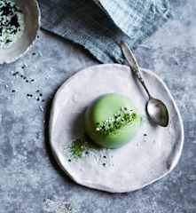 Coconut matcha panna cotta