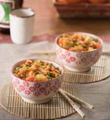 Riso al curry gamberi e verdure