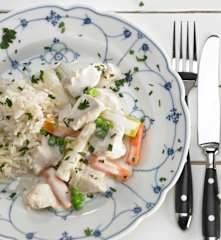 Kuřecí frikasé s chřestem