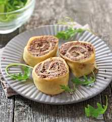 Fleischschnacka (pâte à nouille garnie de viande)