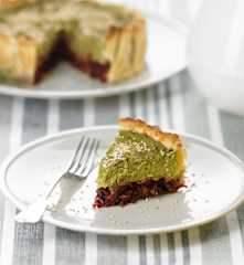 Tarte de beterraba e favas