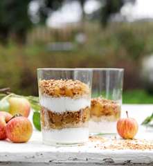 Yoghurt Parfait, Quinoa and Apple Crumble