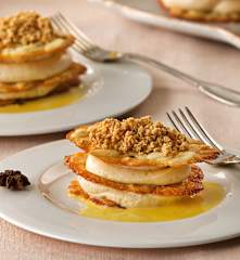 Milhojas de turrón y crema de anís