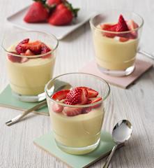 Postre rápido de mango con fresas