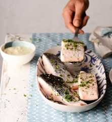 Menù: Riso alle verdure; Pesce, patate e broccoli con salsa ai carciofi