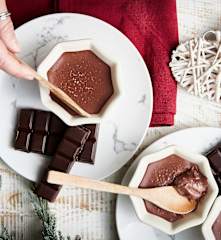 Crème dessert au lait de noisette et chocolat