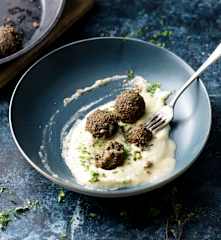 Swedish 'Meatballs' with Cauliflower Purée and Gravy