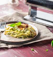 Lasagne chèvre et courgette