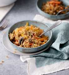 Arroz asiático con verduras y langostinos (Cocción de arroz)
