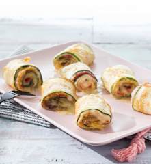 Rollitos de calabacín rellenos de pavo y queso