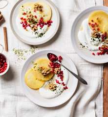 Carpaccio de manzana con yogur