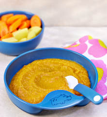 Möhren-Kartoffel-Brei mit Kalbfleisch