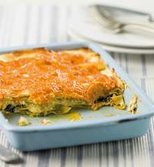 Lasanha de curgete e pimentos