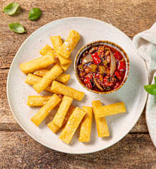 Panissa con caponata estiva