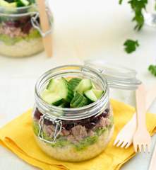 Tunsalat med bulgur og kidneybønner