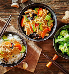 木须肉饭配时蔬