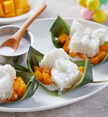 芒果糯米粽叶船