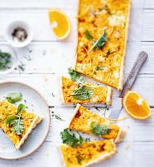 Quiche butternut, orange et lieu noir