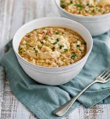 Risoto de línguas de bacalhau