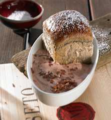 Mohnbuchteln mit Rotwein-Schoko-Sabayon