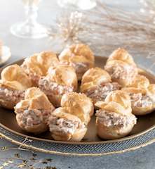 Choux de trucha ahumada