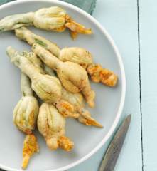 Flores de curgete recheadas