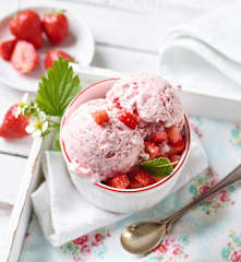 Erdbeer-Joghurt-Eis mit Chiasamen