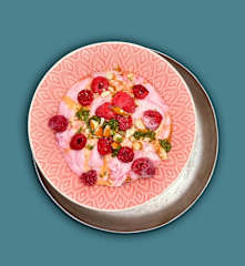 Himbeer-Traum mit Minz-Pesto