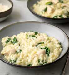 Tavuk, Pırasa ve Ispanaklı Risotto