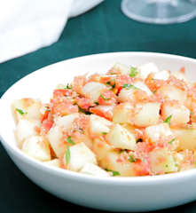 Salada de melão com presunto cru