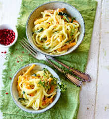 Vegetarische Linguine Carbonara