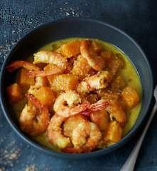 Curry de potiron aux crevettes