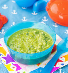 Pappa di zucchine, spinaci e pollo