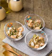 Insalata di grano saraceno calamari e gamberi