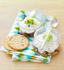 Verrine céréales et mousse kiwi
