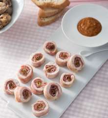 Rollitos de pollo con salsa agridulce